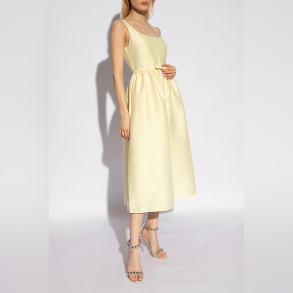 Self-Portrait Dresses & Skirts - NEW Self-Portrait Light Yellow Taffeta Midi Belted Dress | size UK 6 / US 2